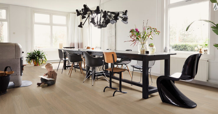 Luxury vinyl flooring in combination with underfloor heating